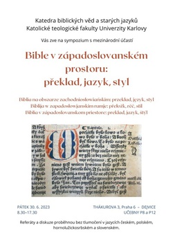 O PŘEKLADU BIBLE - sympozium O PŘEKLADU BIBLE - sympozium