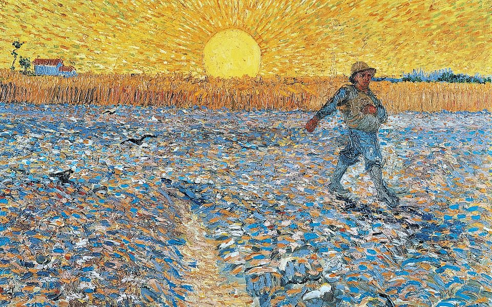 [Vincent van Gogh (1853–1890), Rozsévač (červen 1888) / wikimedia]