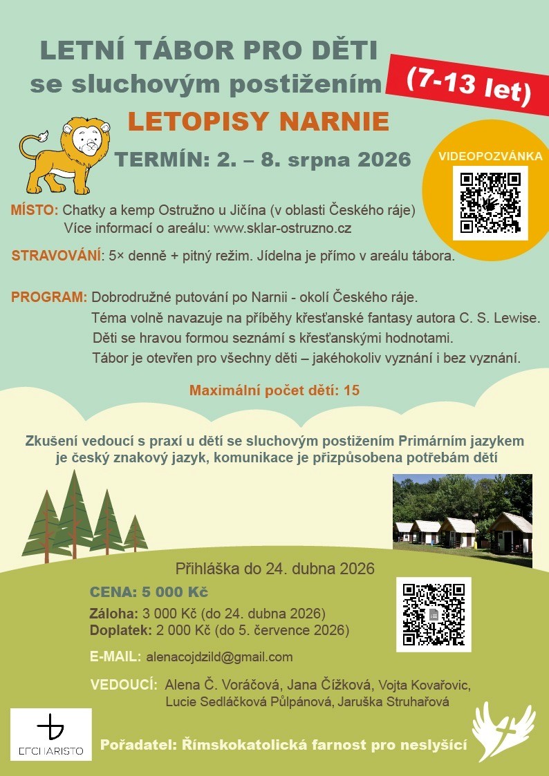 Letní tábor pro děti se sluchovým postižením 2. - 8. 8. 2026