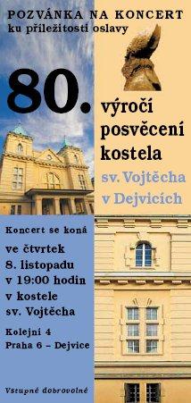 Kostel sv. Vojtěcha v Praze Dejvicích slaví 80 let