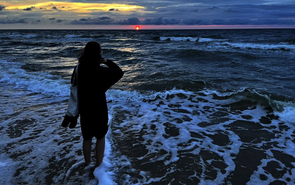 Baltské moře, západ slunce, člověk / -ima-