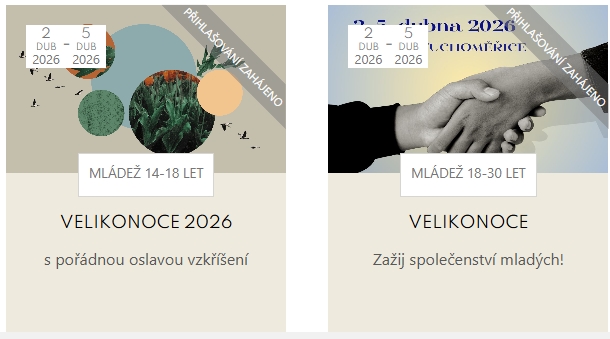 2. - 5. 4. 2026  Velikonoce pro mládež od 14 do 18 let a mladé 18 -30 let 