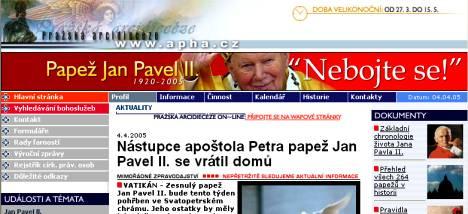 Jan Pavel II. - aktuálně na www.apha.cz