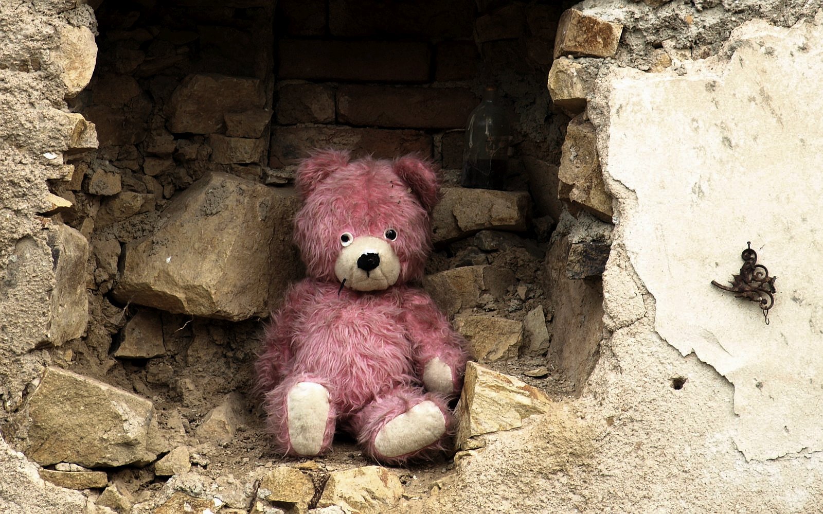 odložený smutný a špinavý  plyšový medvěd / foto -MN-